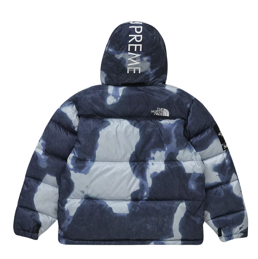 Supreme The North Face Bleached Denim Print Nuptse Jacket